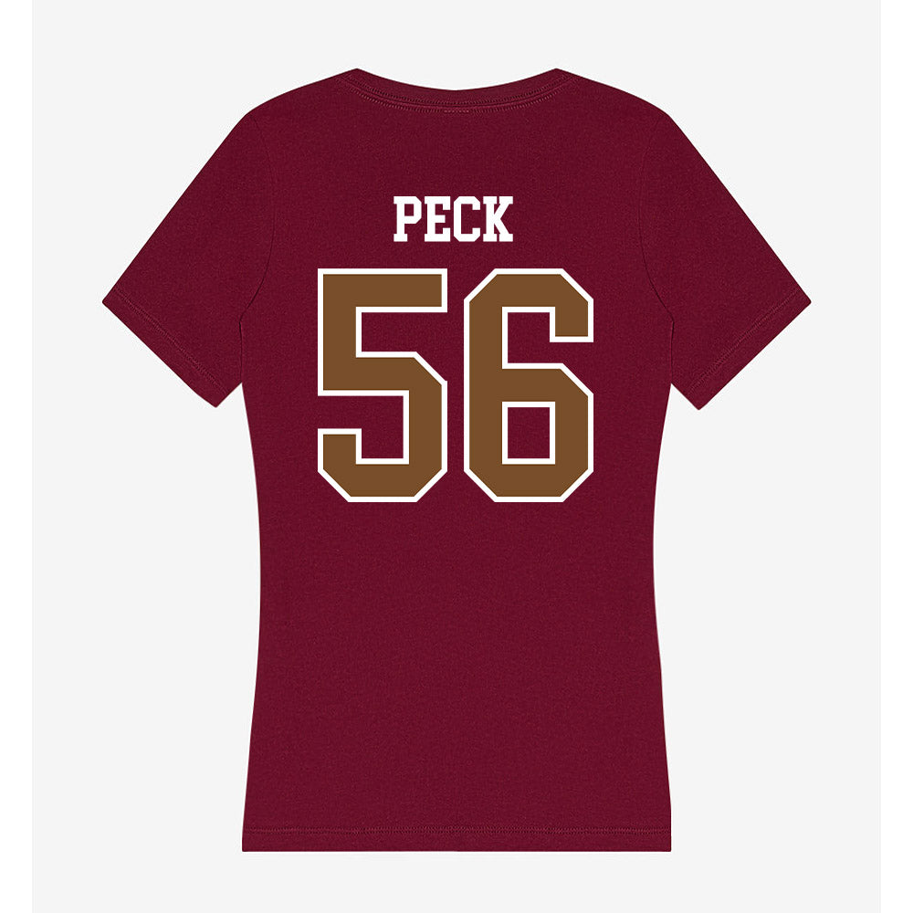 Montana - NCAA Football : Hunter Peck - Women's V-Neck T-Shirt-1