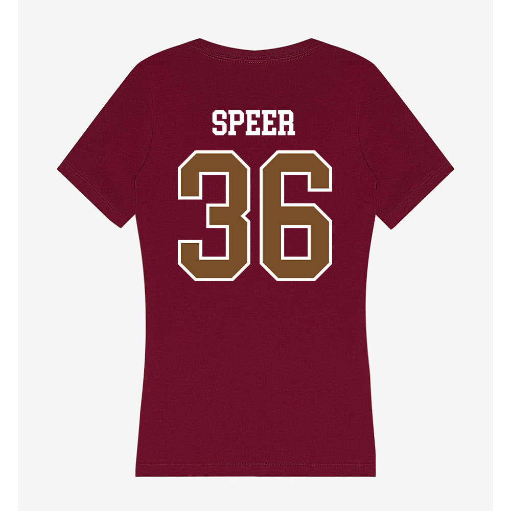 Montana - NCAA Football : Garrett Speer - Women's V-Neck T-Shirt-1