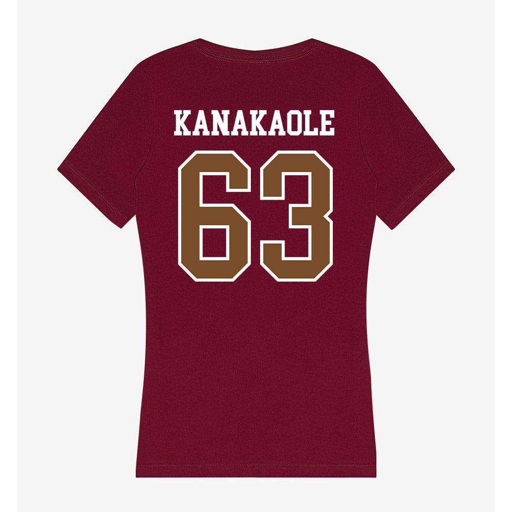 Montana - NCAA Football : Kaikoa Kanakaole - Women's V-Neck T-Shirt-1