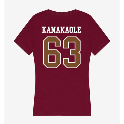 Montana - NCAA Football : Kaikoa Kanakaole - Women's V-Neck T-Shirt-1