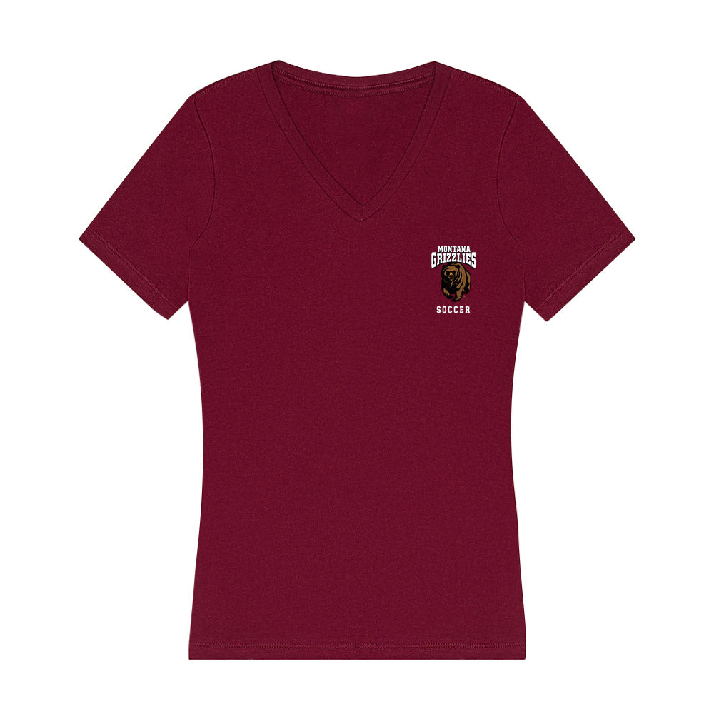 Montana - NCAA Women's Soccer : Malli Rude - Women's V-Neck T-Shirt-0