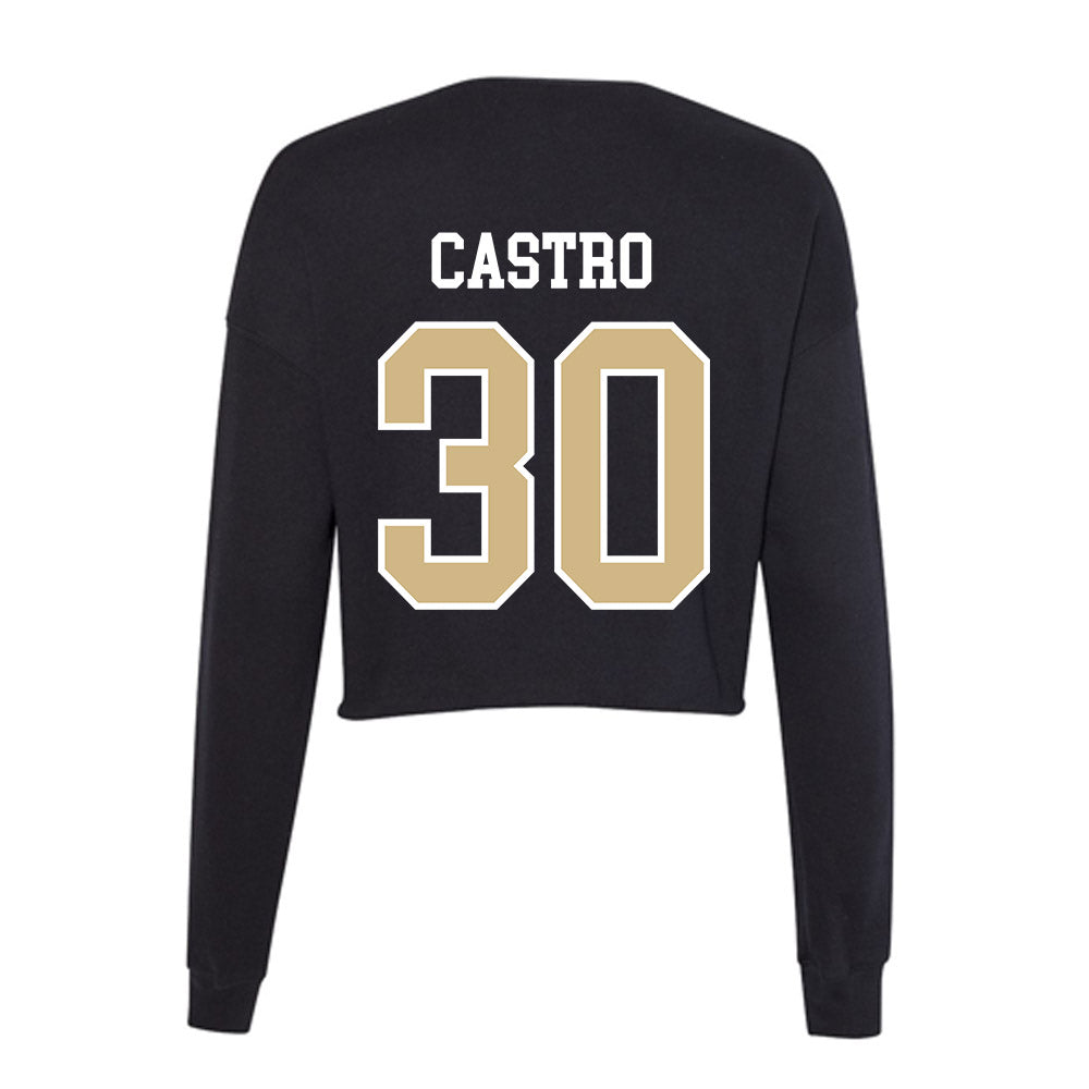 GWU - NCAA Men's Basketball : Rafael Castro - Women's Cropped Crew Fleece-1