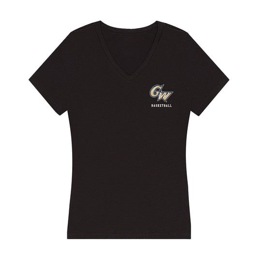 GWU - NCAA Men's Basketball : Christian Jones - Women's V-Neck T-Shirt-0