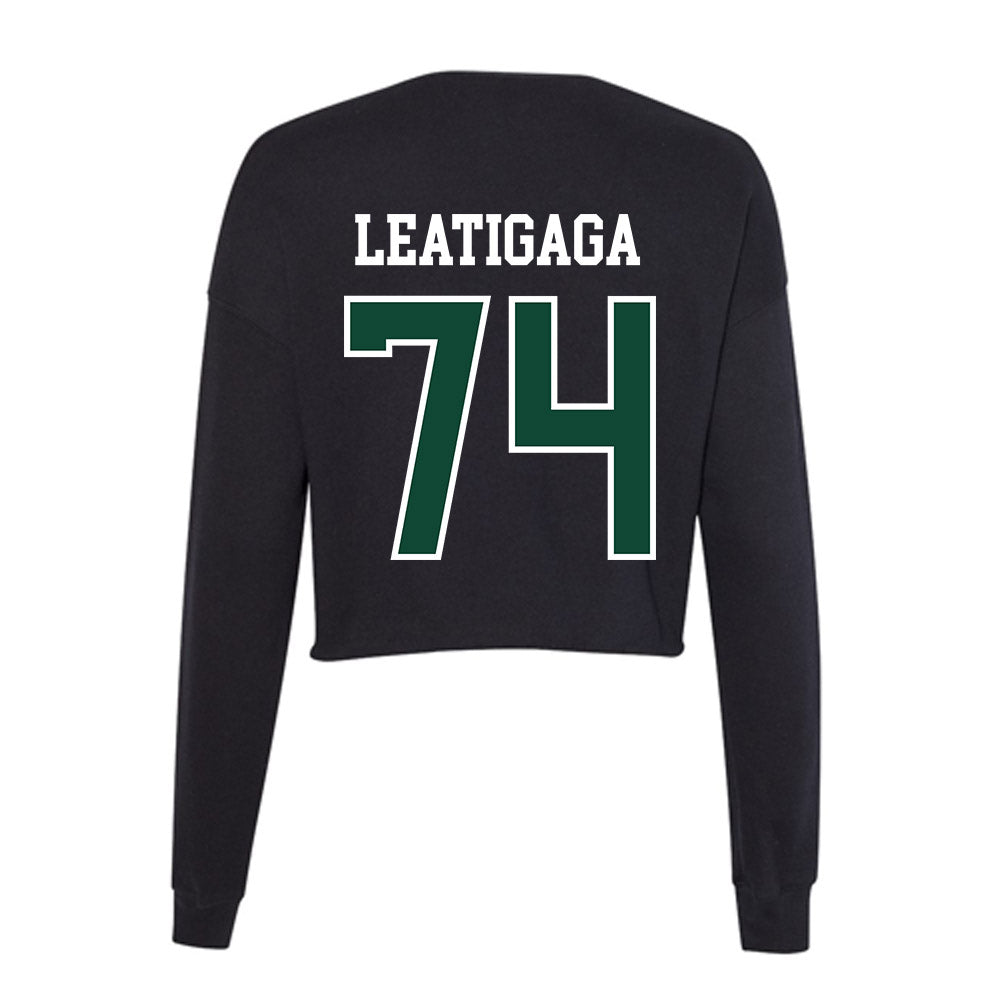 Portland State - NCAA Football : Pule Leatigaga - Women's Cropped Crew Fleece-1
