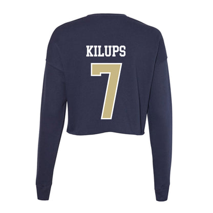 Oral Roberts - NCAA Men's Basketball : Martins Kilups - Women's Cropped Crew Fleece-1