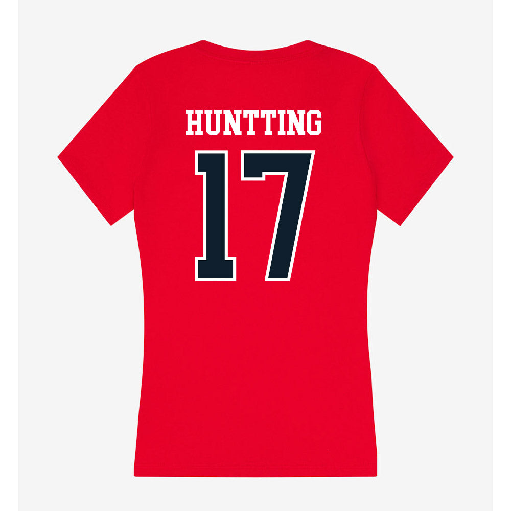 Dallas Baptist - NCAA Men's Ice Hockey : David Huntting - Women's V-Neck T-Shirt-1