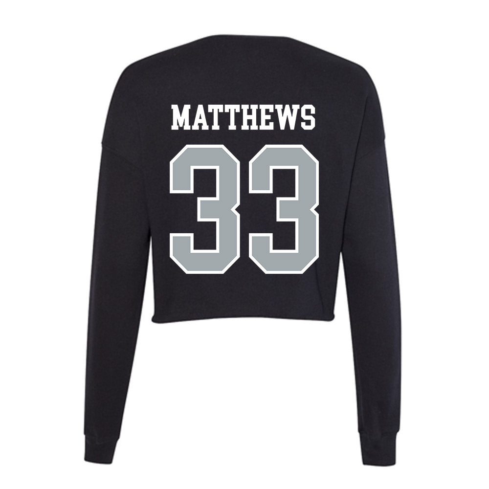 Providence - NCAA Men's Ice Hockey : Aaron Matthews - Women's Cropped Crew Fleece-1