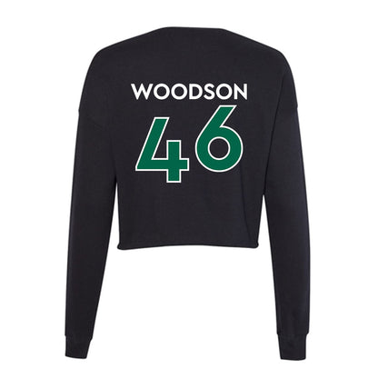 Illinois Wesleyan - NCAA Football : Melchizedek Woodson - Women's Cropped Crew Fleece-1