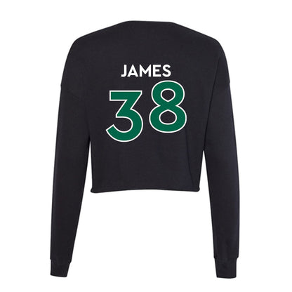 Illinois Wesleyan - NCAA Football : Torian James - Women's Cropped Crew Fleece-1
