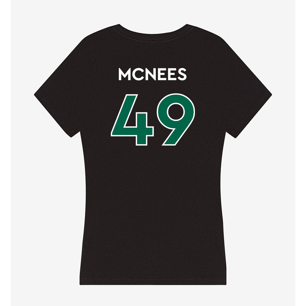 Illinois Wesleyan - NCAA Football : Zach McNees - Women's V-Neck T-Shirt-1