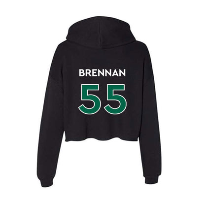 Illinois Wesleyan - NCAA Football : Mac Brennan - Women's Crop Fleece Hoodie-1