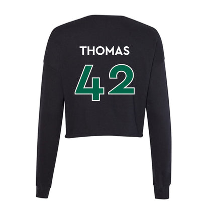 Illinois Wesleyan - NCAA Football : Damontae Thomas - Women's Cropped Crew Fleece-1
