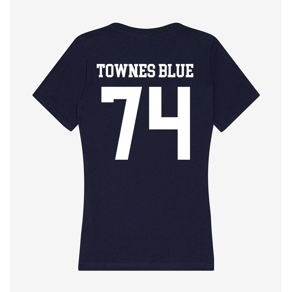 Jackson State - NCAA Football : DAndre Townes Blue - Women's V-Neck T-Shirt-1