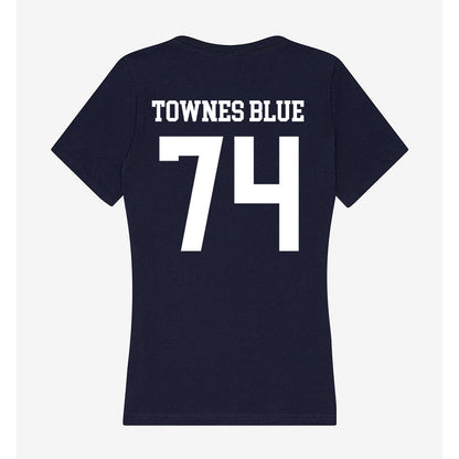 Jackson State - NCAA Football : DAndre Townes Blue - Women's V-Neck T-Shirt-1