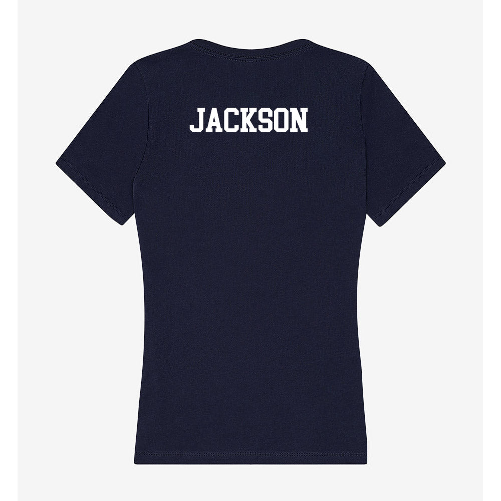 Jackson State - NCAA Men's Track & Field : Jyquan Jackson - Women's V-Neck T-Shirt-1