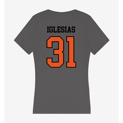 Pacific - NCAA Baseball : Justin Iglesias - Women's V-Neck T-Shirt-1