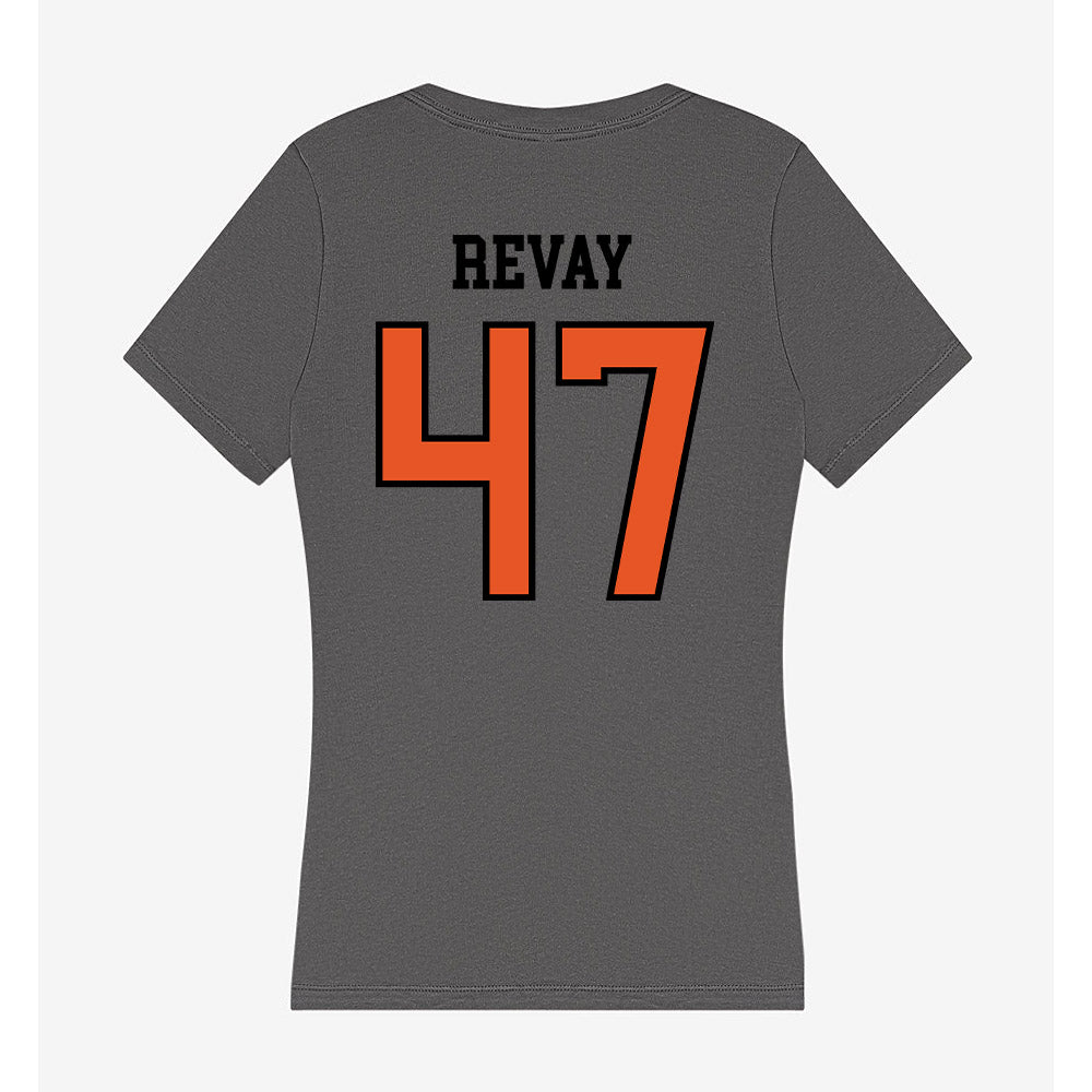 Pacific - NCAA Baseball : Carson Revay - Women's V-Neck T-Shirt-1