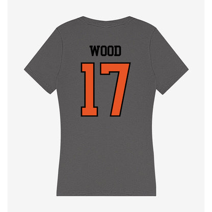 Pacific - NCAA Baseball : Jarryd Wood - Women's V-Neck T-Shirt-1
