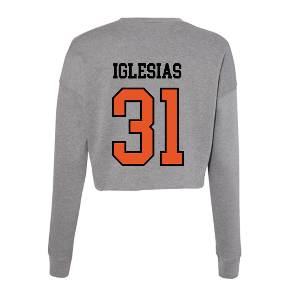 Pacific - NCAA Baseball : Justin Iglesias - Women's Cropped Crew Fleece-1