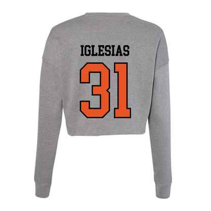 Pacific - NCAA Baseball : Justin Iglesias - Women's Cropped Crew Fleece-1