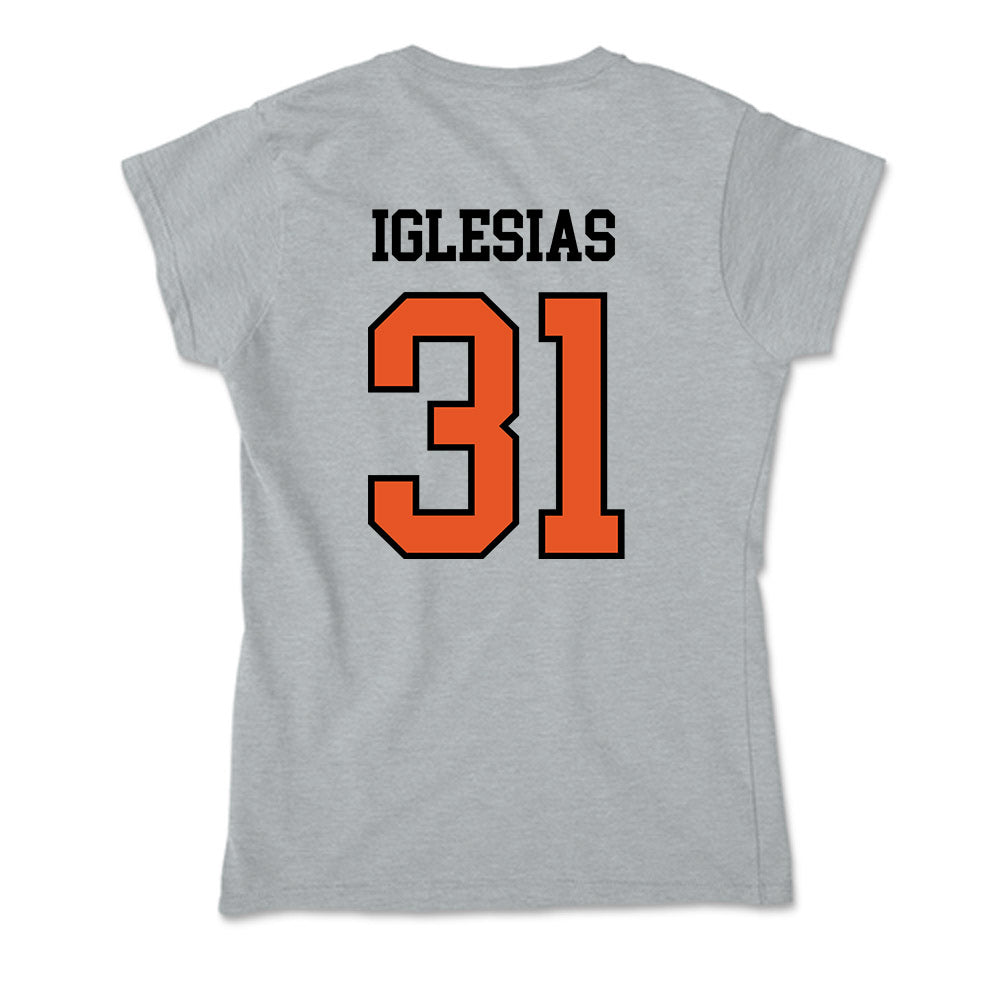 Pacific - NCAA Baseball : Justin Iglesias - Soft Style Women’s T-Shirt-1