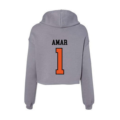 Pacific - NCAA Men's Tennis : Ran Amar - Women's Crop Fleece Hoodie-1