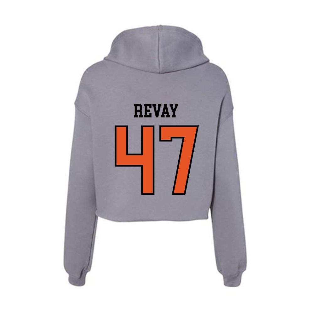 Pacific - NCAA Baseball : Carson Revay - Women's Crop Fleece Hoodie-1