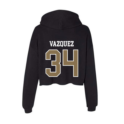 Bryant - NCAA Baseball : Alejandro Vazquez - Women's Crop Fleece Hoodie-1