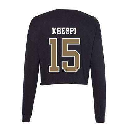 Bryant - NCAA Men's Soccer : Ilay Krespi - Women's Cropped Crew Fleece-1