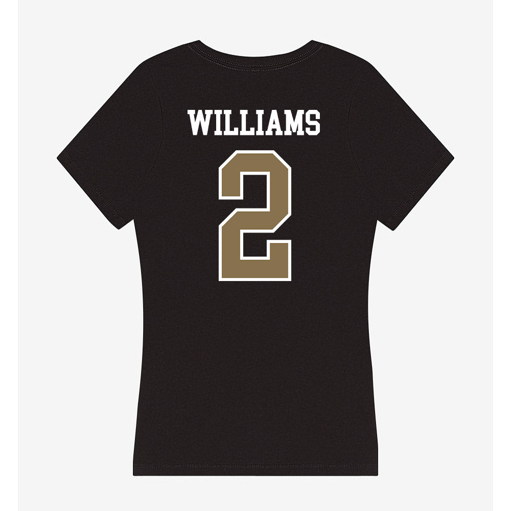 Bryant - NCAA Men's Basketball : Khalil Williams - Women's V-Neck T-Shirt-1