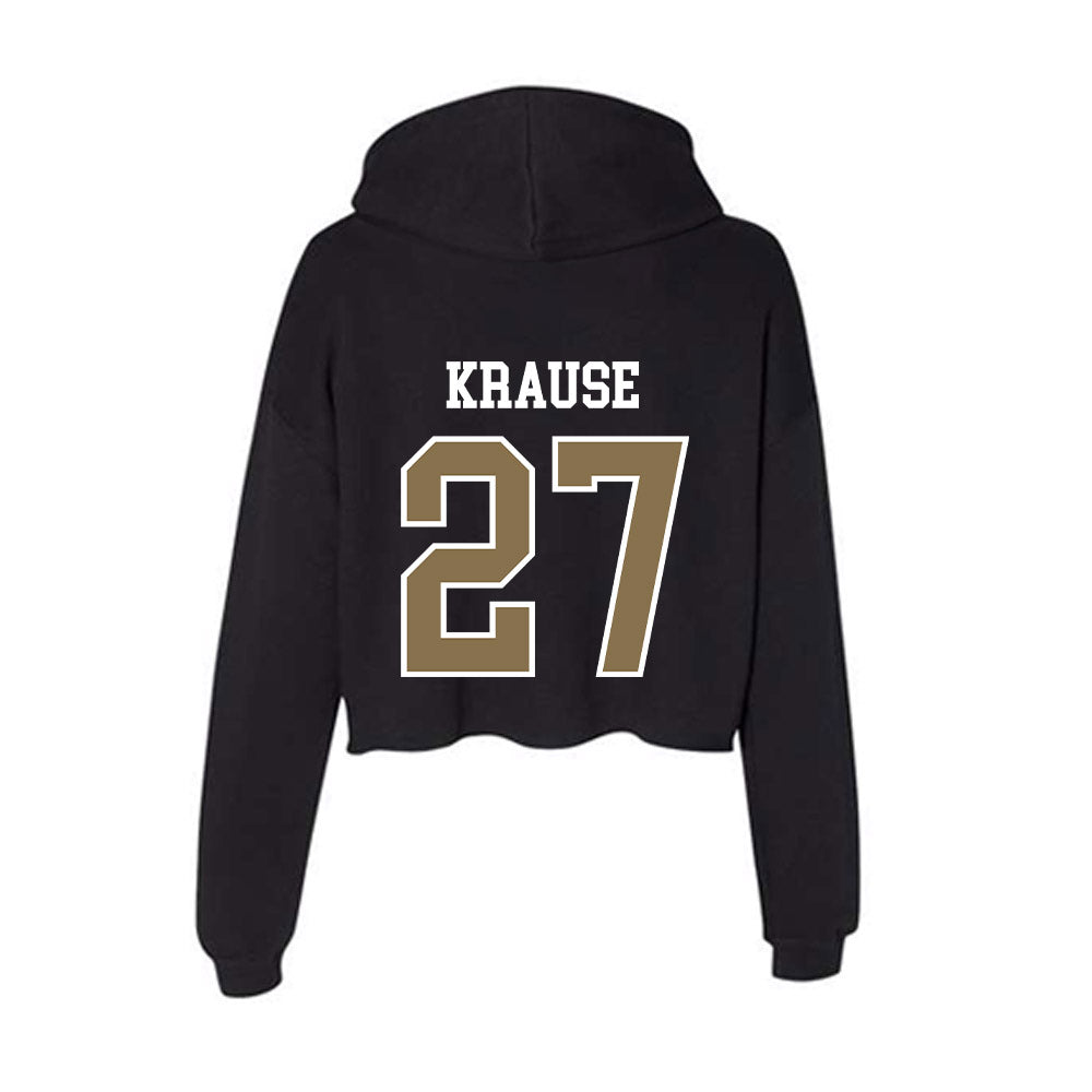 Bryant - NCAA Football : Trey Krause - Women's Crop Fleece Hoodie-1