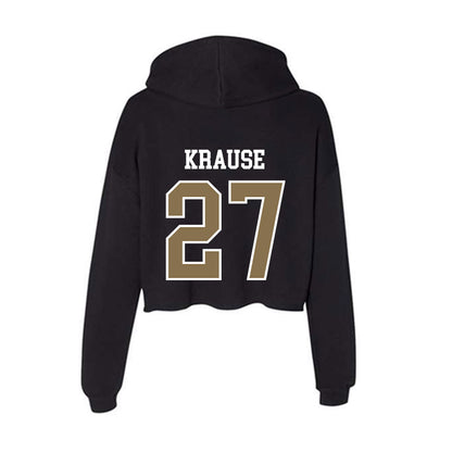 Bryant - NCAA Football : Trey Krause - Women's Crop Fleece Hoodie-1