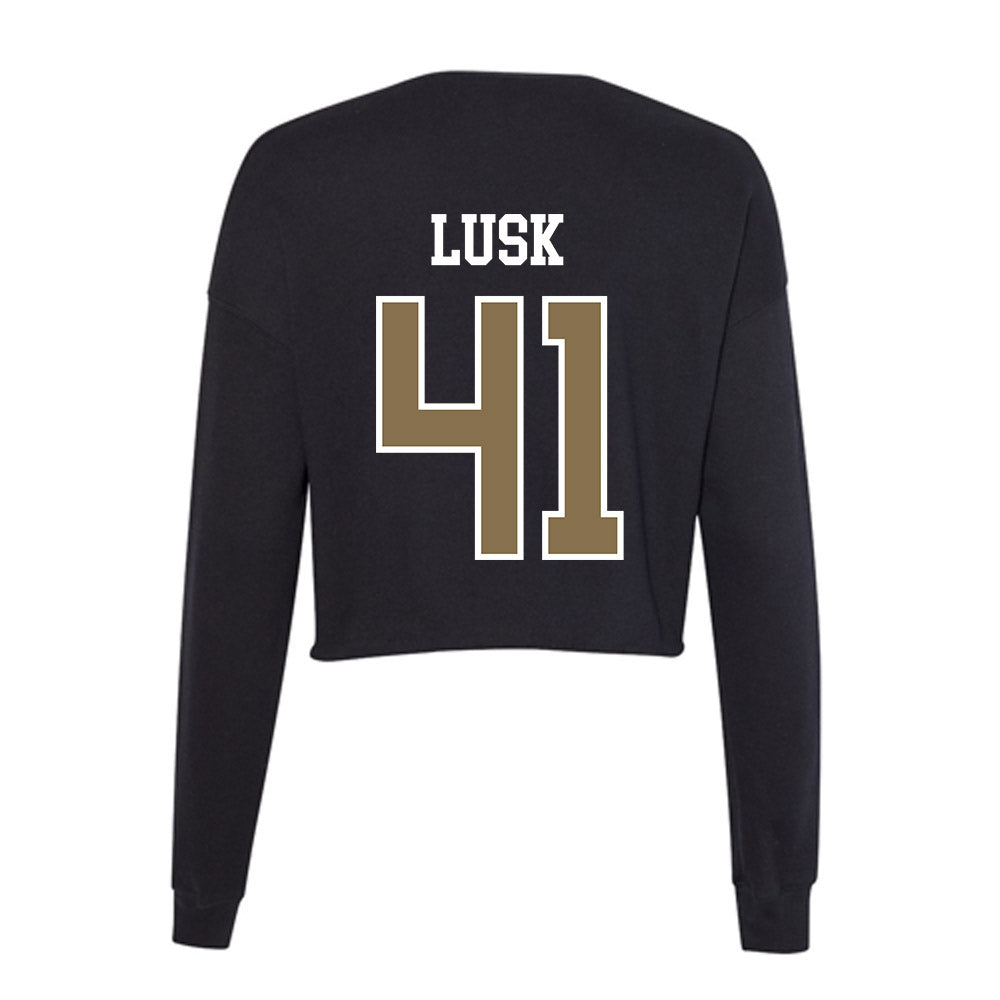 Bryant - NCAA Football : Drake Lusk - Women's Cropped Crew Fleece-1