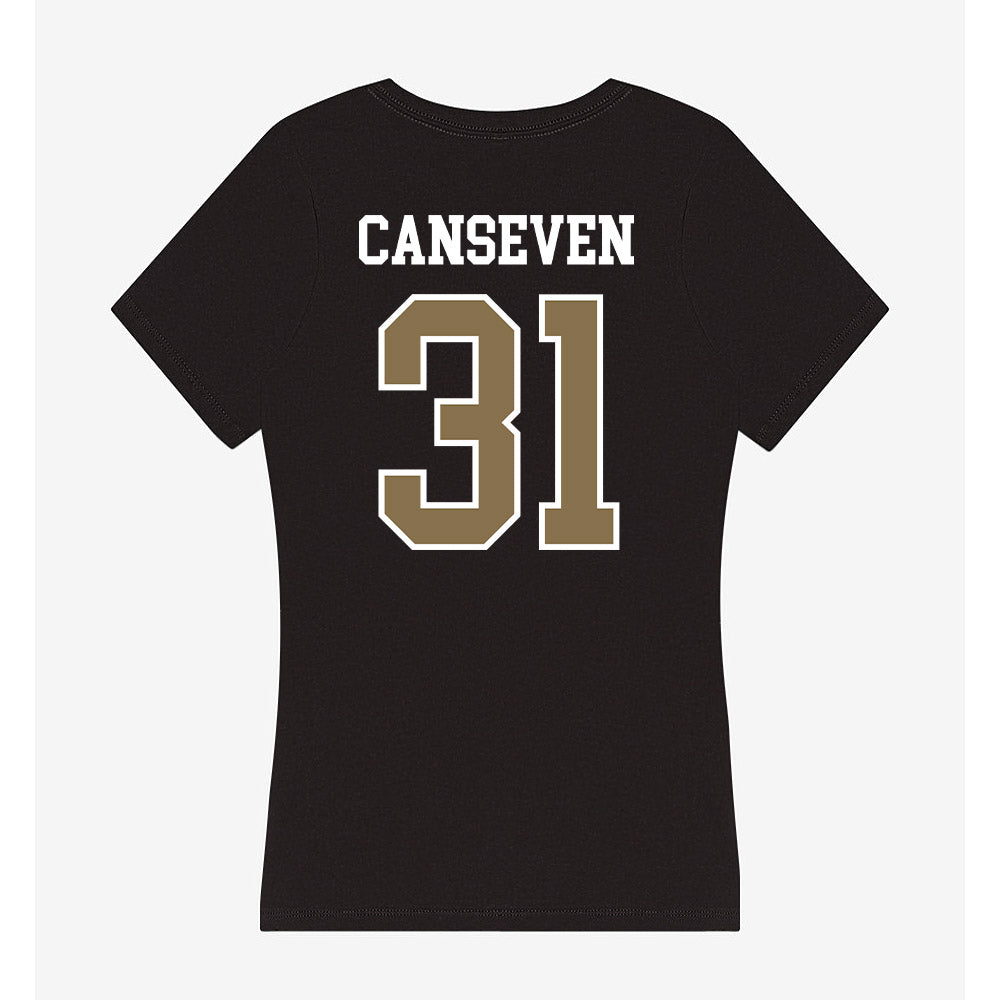 Bryant - NCAA Women's Soccer : Emily Canseven - Women's V-Neck T-Shirt-1