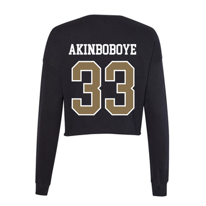 Bryant - NCAA Men's Soccer : Deji Akinboboye - Women's Cropped Crew Fleece-1