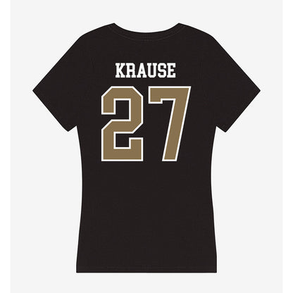 Bryant - NCAA Football : Trey Krause - Women's V-Neck T-Shirt-1
