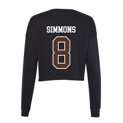 St. Bonaventure - NCAA Men's Basketball : Buddy Simmons - Women's Cropped Crew Fleece-1