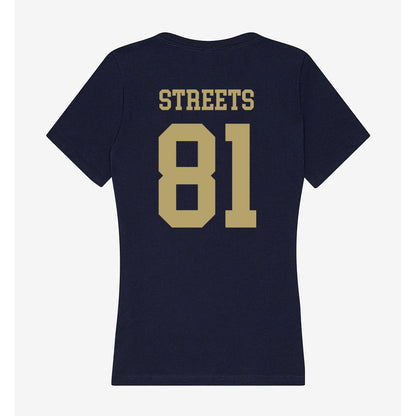 UC Davis - NCAA Football : LaDanian Streets - Women's V-Neck T-Shirt-1