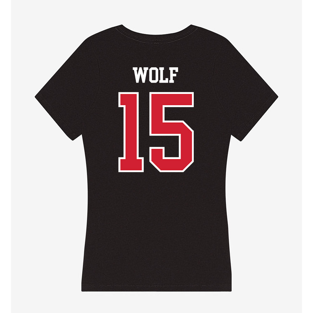 Western Kentucky - NCAA Football : Justin Wolf - Women's V-Neck T-Shirt-1