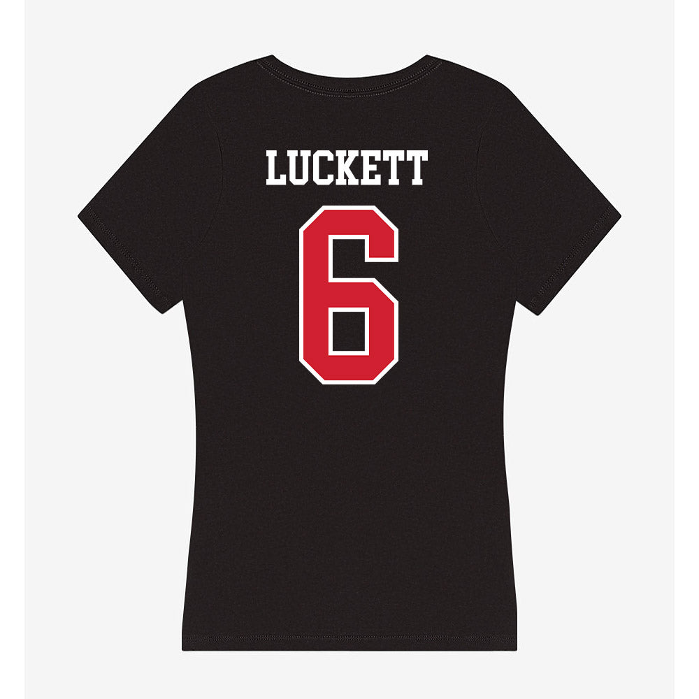 Western Kentucky - NCAA Baseball : Logan Luckett - Women's V-Neck T-Shirt-1