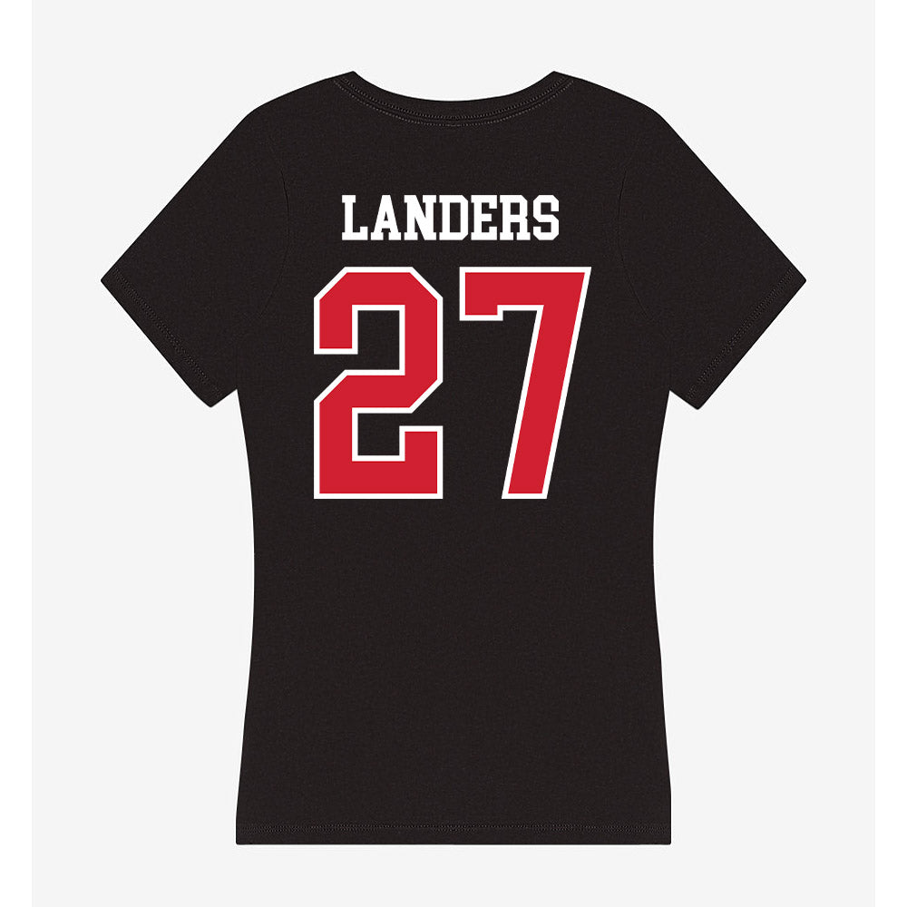 Western Kentucky - NCAA Football : Corey Landers - Women's V-Neck T-Shirt-1