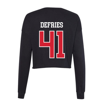 UNLV - NCAA Football : Brock deFries - Women's Cropped Crew Fleece-1