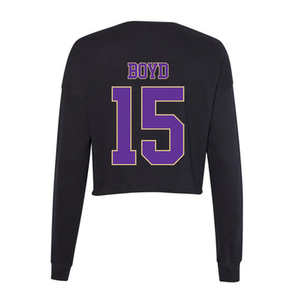 Western Carolina - NCAA Football : Jai Boyd - Women's Cropped Crew Fleece-1