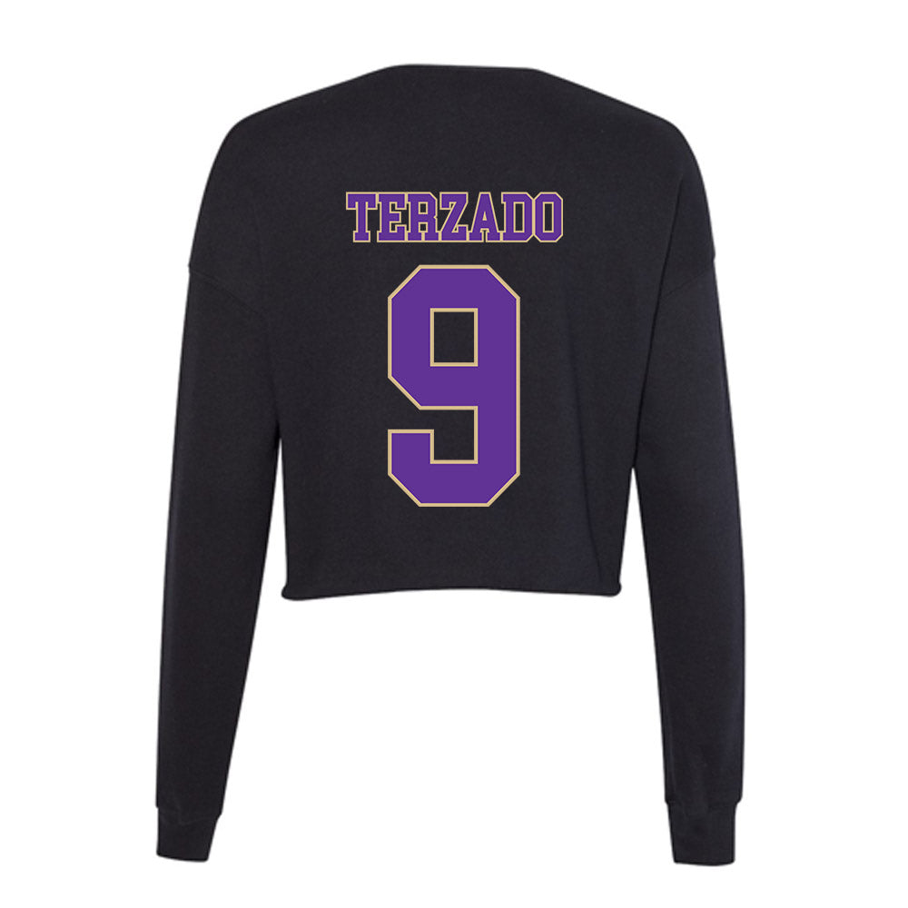 Western Carolina - NCAA Football : Jaylin Terzado - Women's Cropped Crew Fleece-1