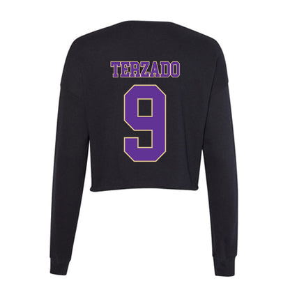Western Carolina - NCAA Football : Jaylin Terzado - Women's Cropped Crew Fleece-1