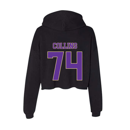 Western Carolina - NCAA Football : Elijah Collins - Women's Crop Fleece Hoodie-1