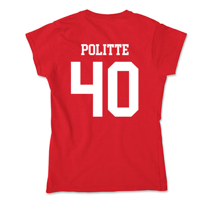 Bradley - NCAA Baseball : Drew Politte - Soft Style Women’s T-Shirt-1