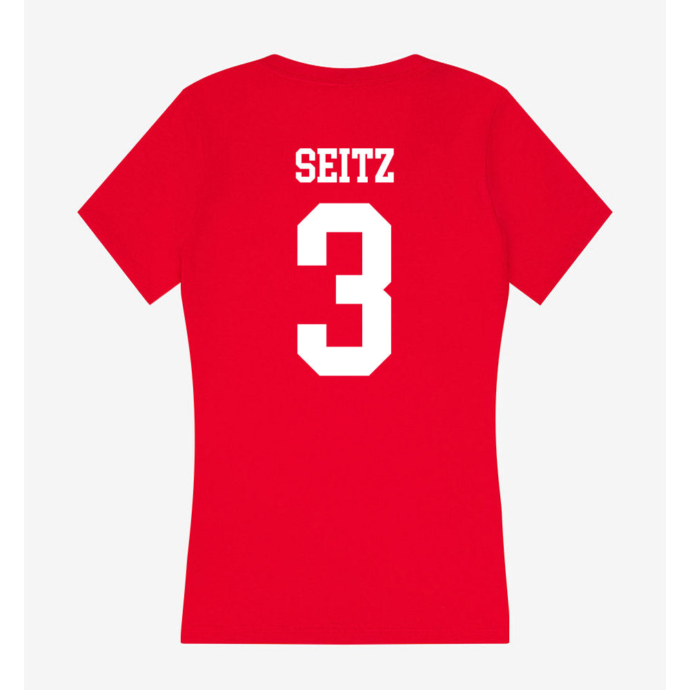 Bradley - NCAA Softball : Brynna Seitz - Women's V-Neck T-Shirt-1
