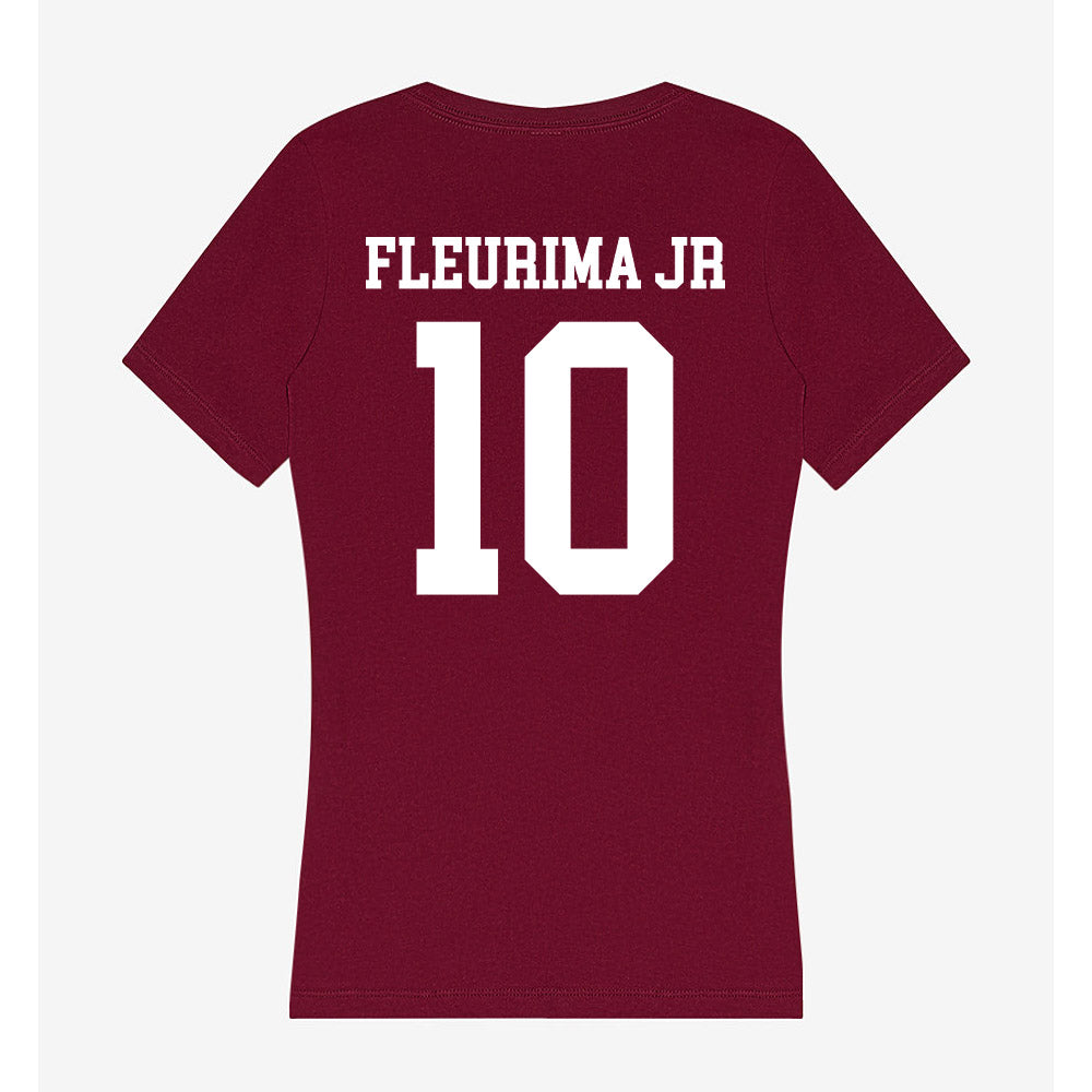 SIU Carbondale - NCAA Football : Bernadin Fleurima Jr - Women's V-Neck T-Shirt-1