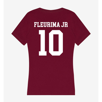 SIU Carbondale - NCAA Football : Bernadin Fleurima Jr - Women's V-Neck T-Shirt-1